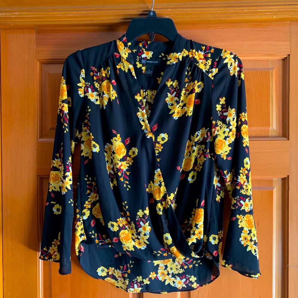 Wrap front blouse